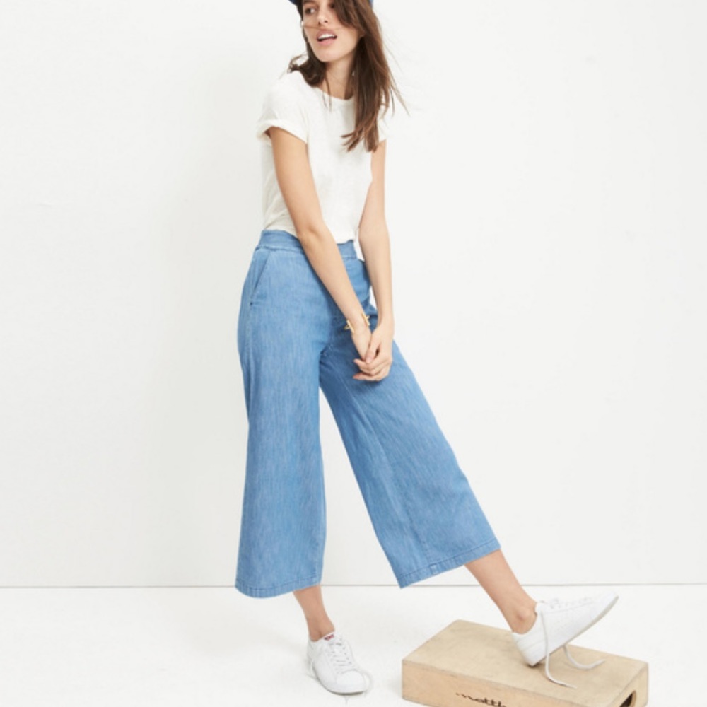 Madewell wide leg cropped pants